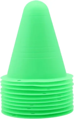 10pcs 3 Inch Plastic Sports Training Cones, Field Marker Roller Skating Cones Basketball Football Activity Events Props,Green