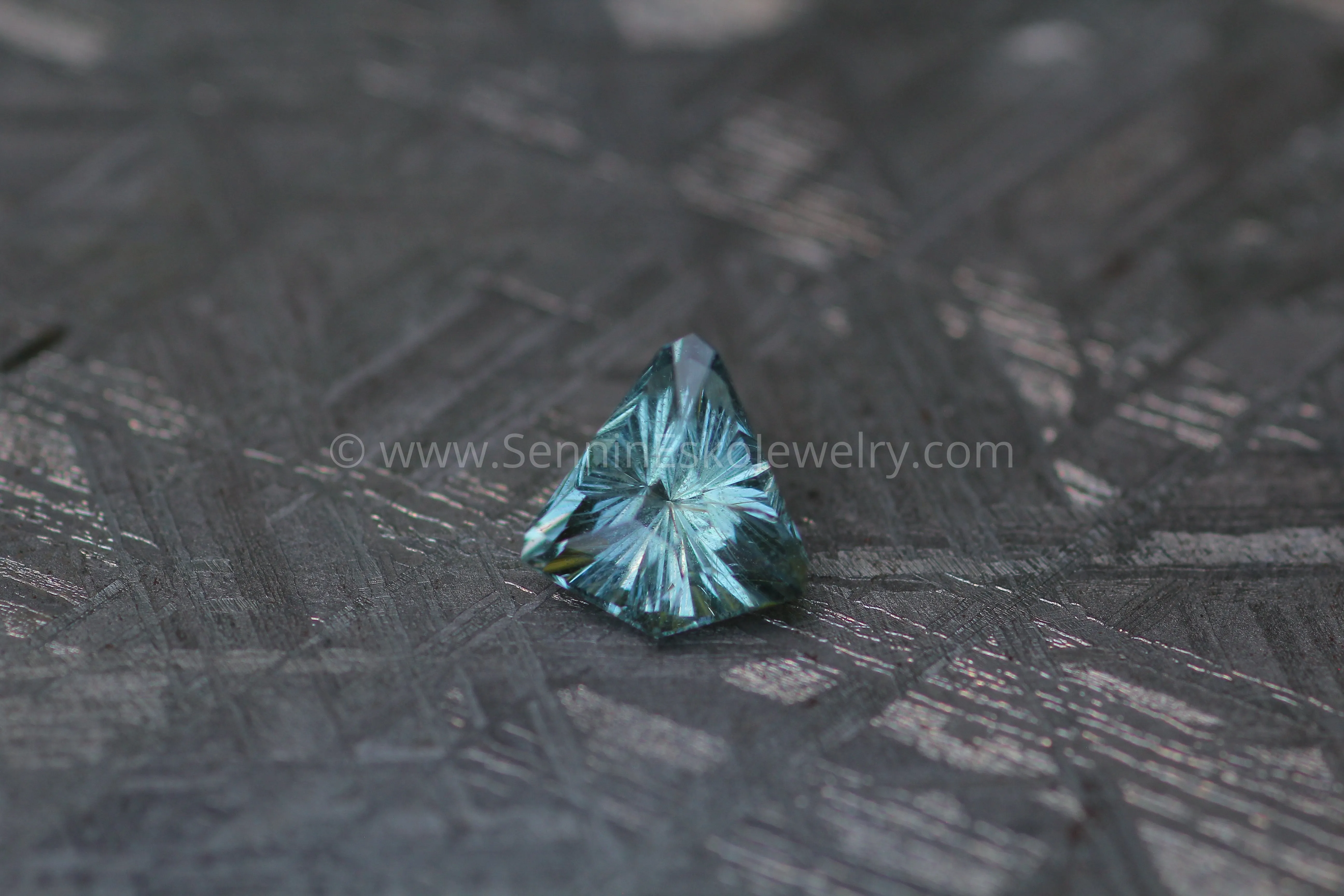 1.83 Carat Spring Green/Blue Sapphire Kite - Umba Sapphire - Fantasy Cut, 8.4x7.8mm