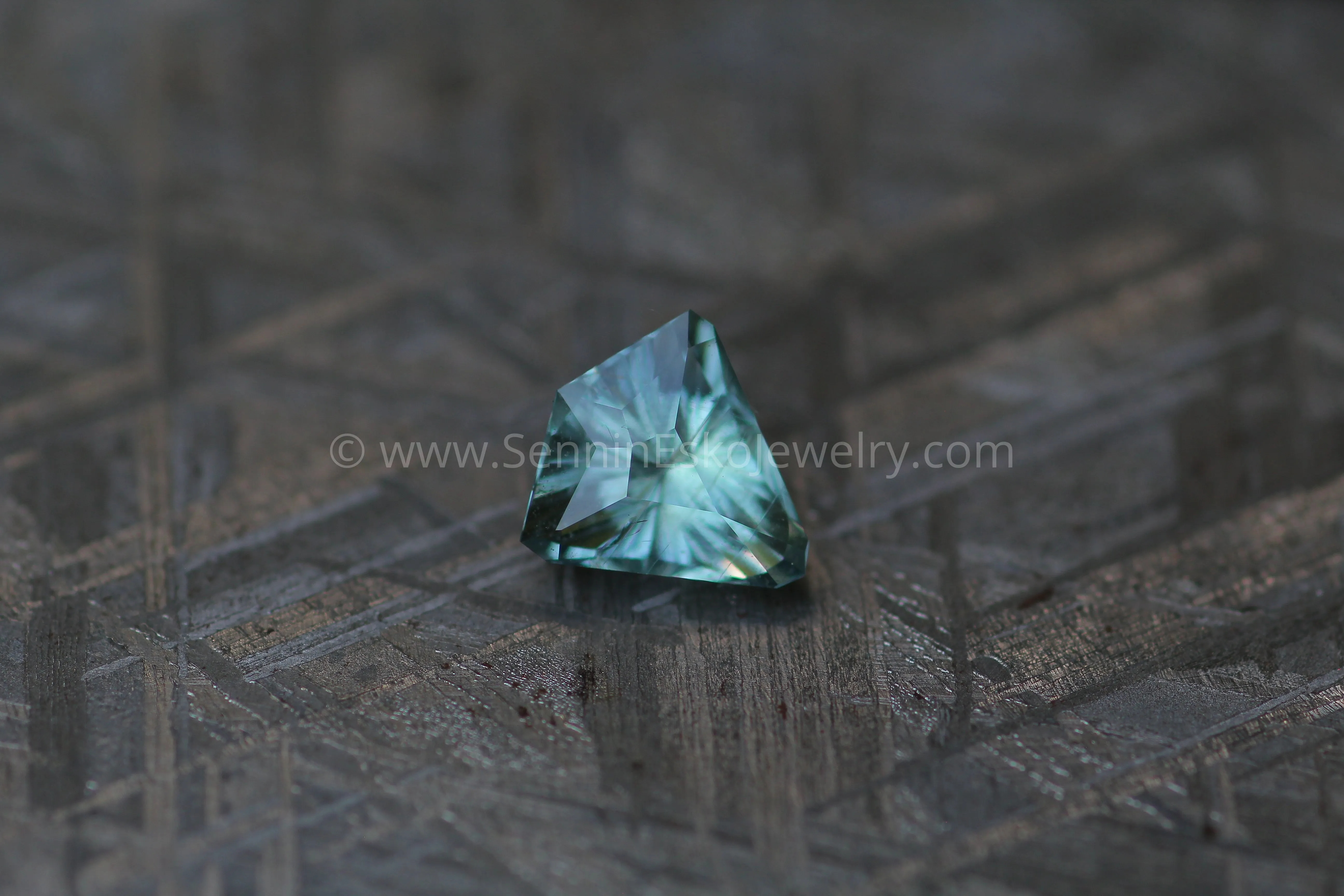 1.83 Carat Spring Green/Blue Sapphire Kite - Umba Sapphire - Fantasy Cut, 8.4x7.8mm