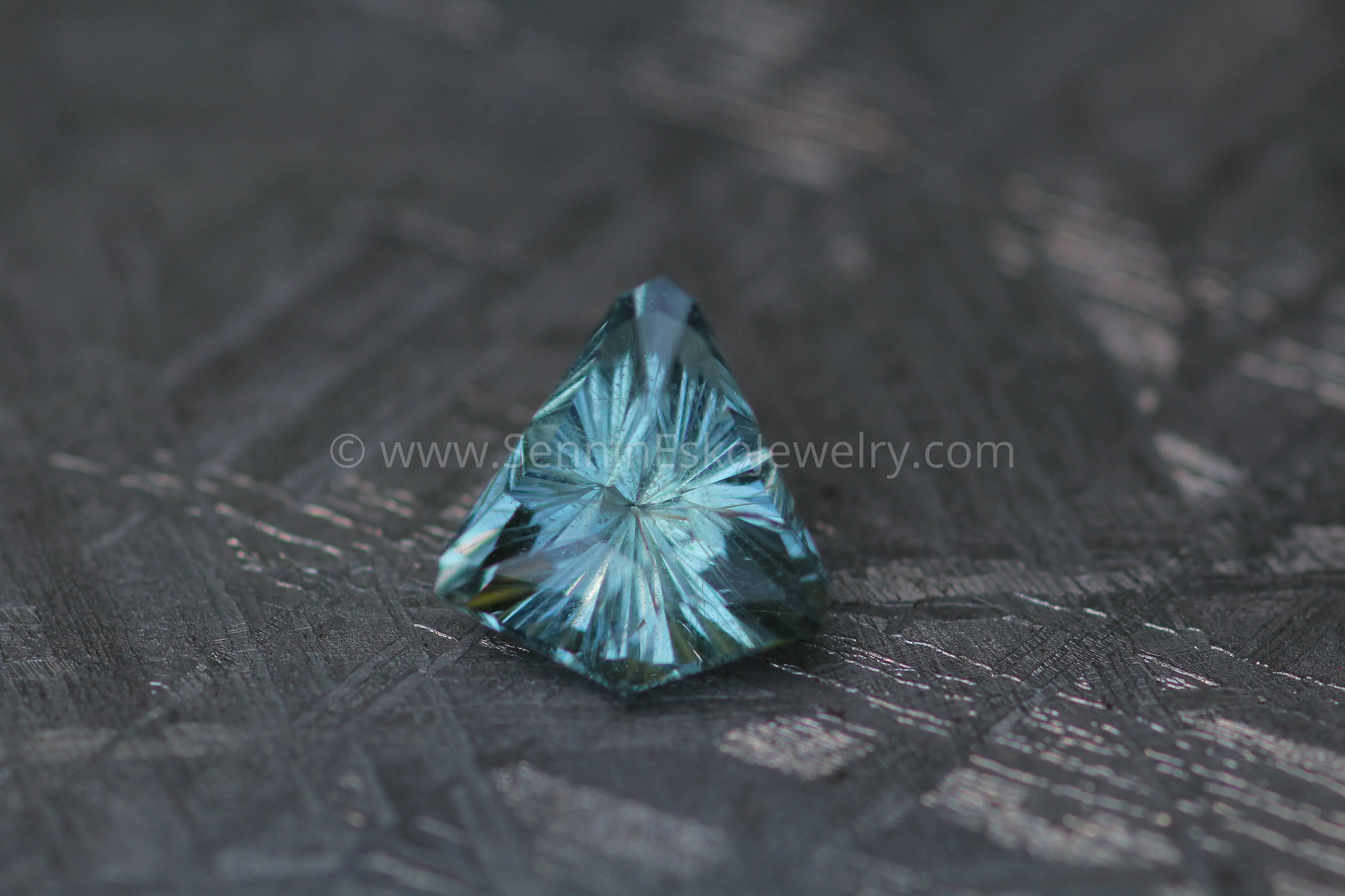 1.83 Carat Spring Green/Blue Sapphire Kite - Umba Sapphire - Fantasy Cut, 8.4x7.8mm