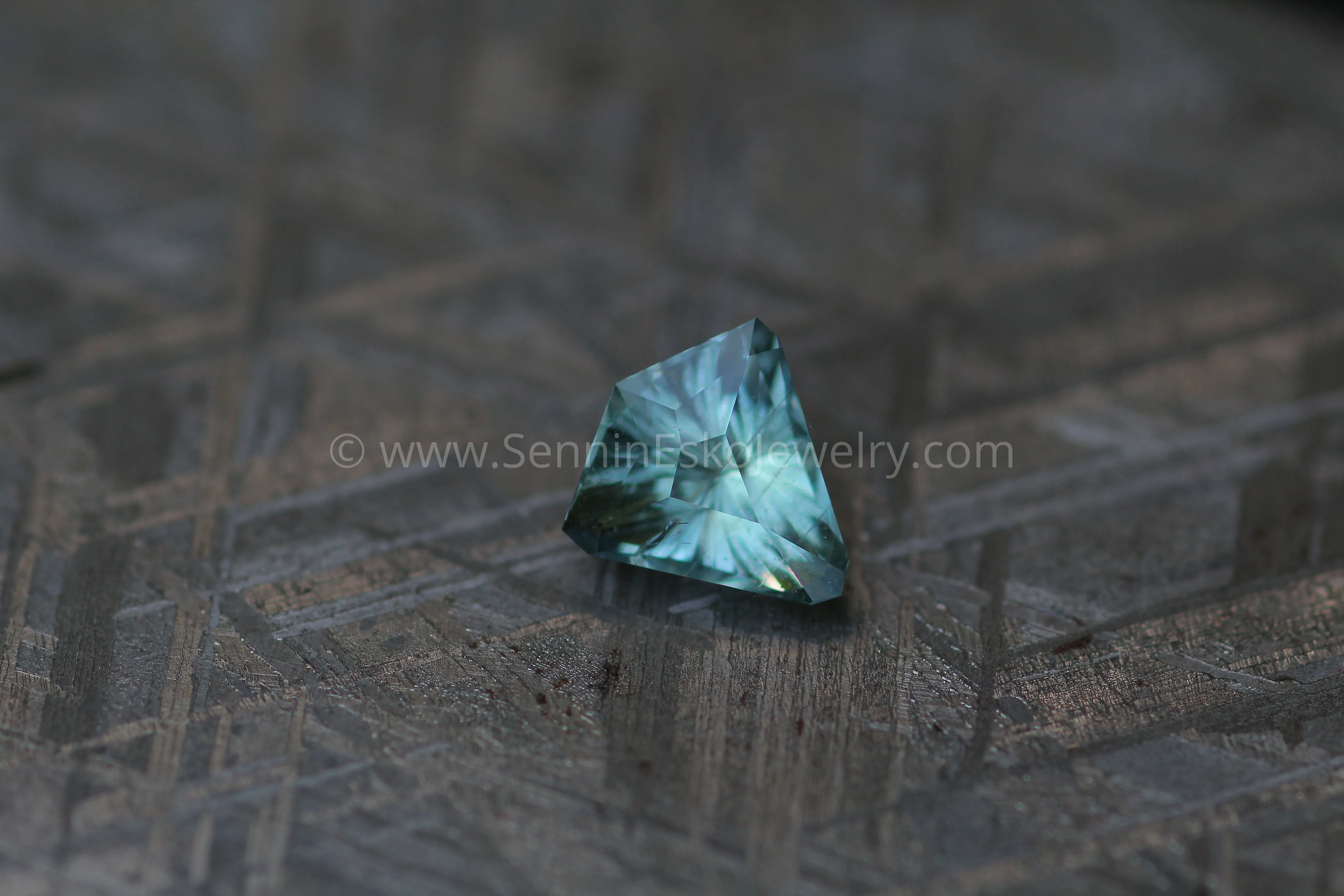 1.83 Carat Spring Green/Blue Sapphire Kite - Umba Sapphire - Fantasy Cut, 8.4x7.8mm