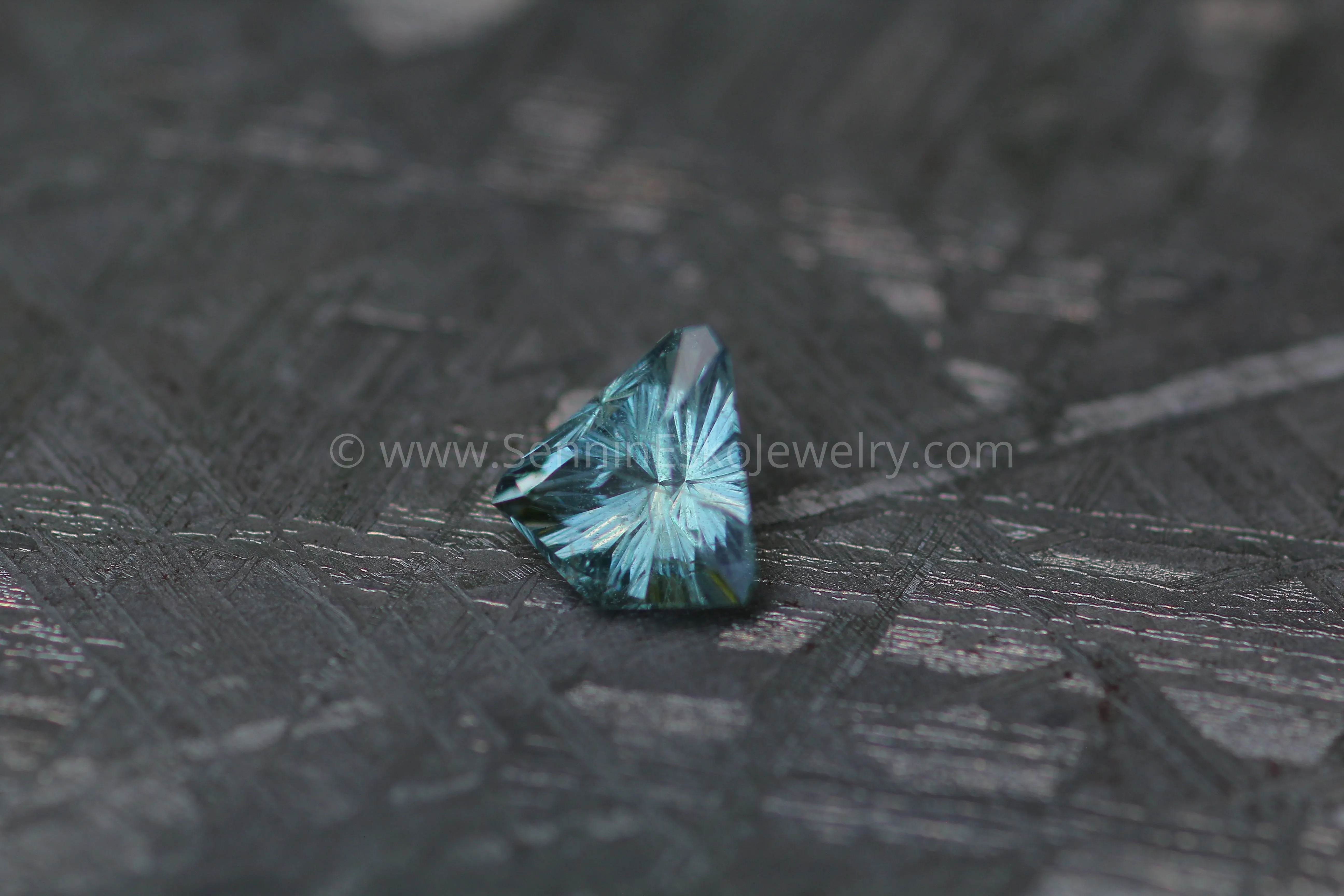 1.83 Carat Spring Green/Blue Sapphire Kite - Umba Sapphire - Fantasy Cut, 8.4x7.8mm