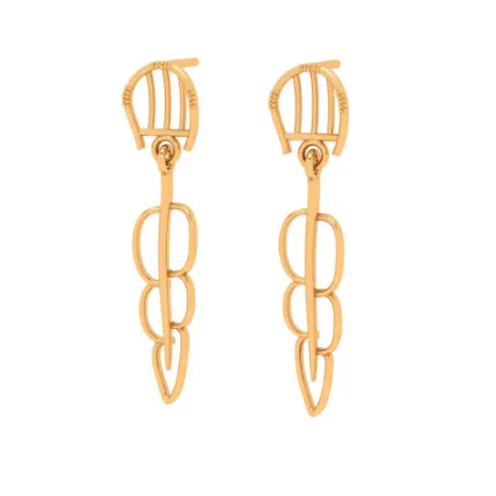 18k Bis Hallmarked Modern And Stylish Gold Earrings Design