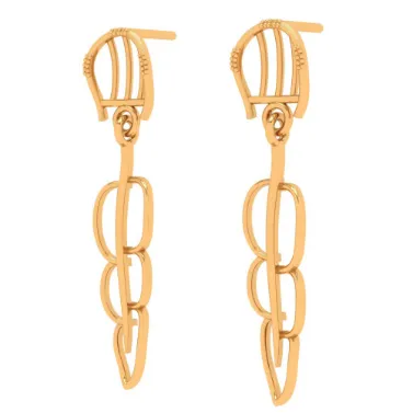 18k Bis Hallmarked Modern And Stylish Gold Earrings Design