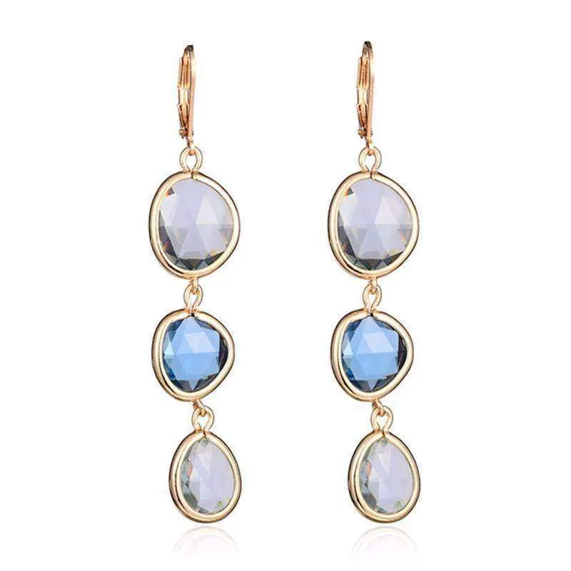 4 Colors, Dangle Crystal Resin Stone Drop Earrings