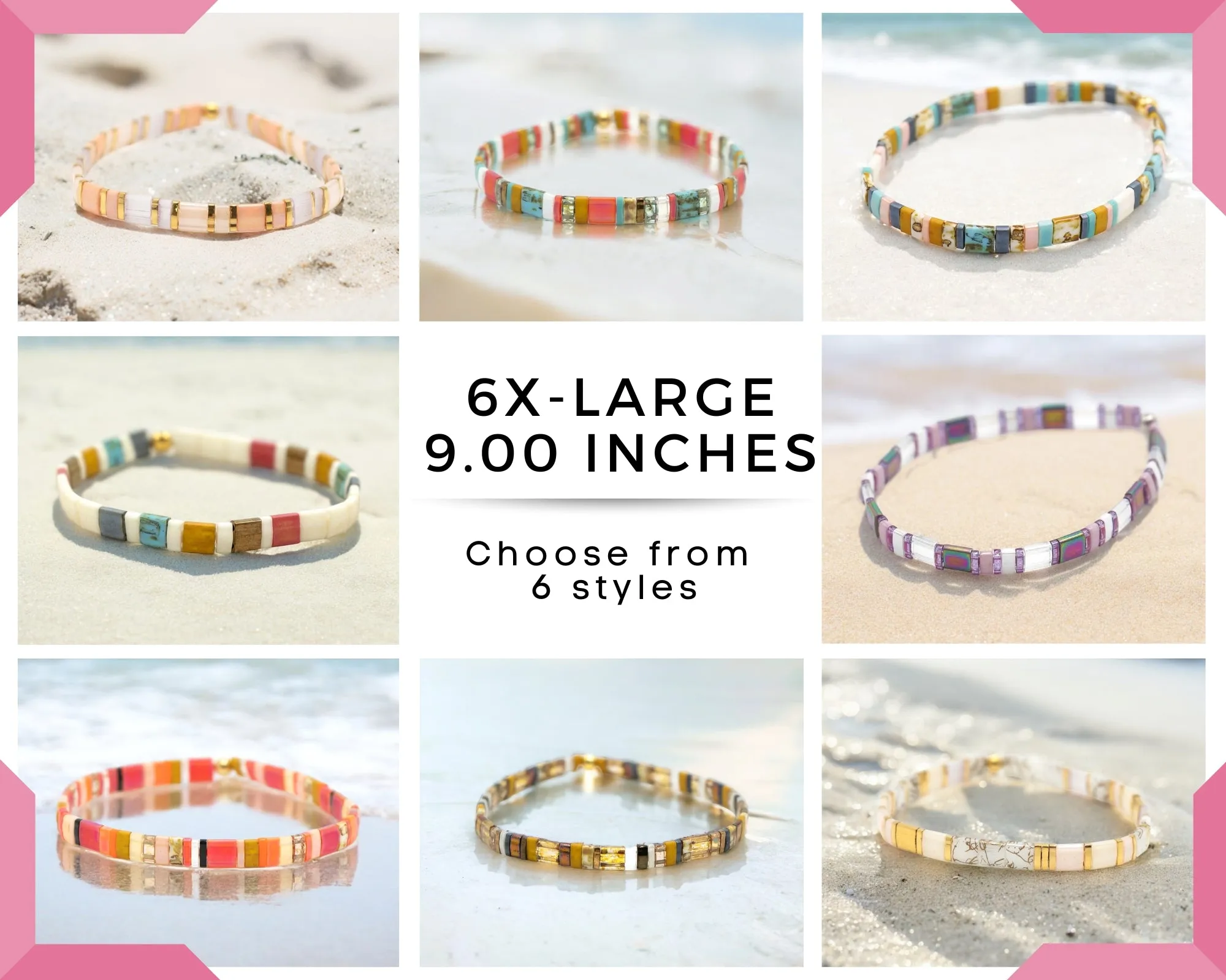 6X-LARGE Bracelets - 9.00 Inches - 6 STYLES