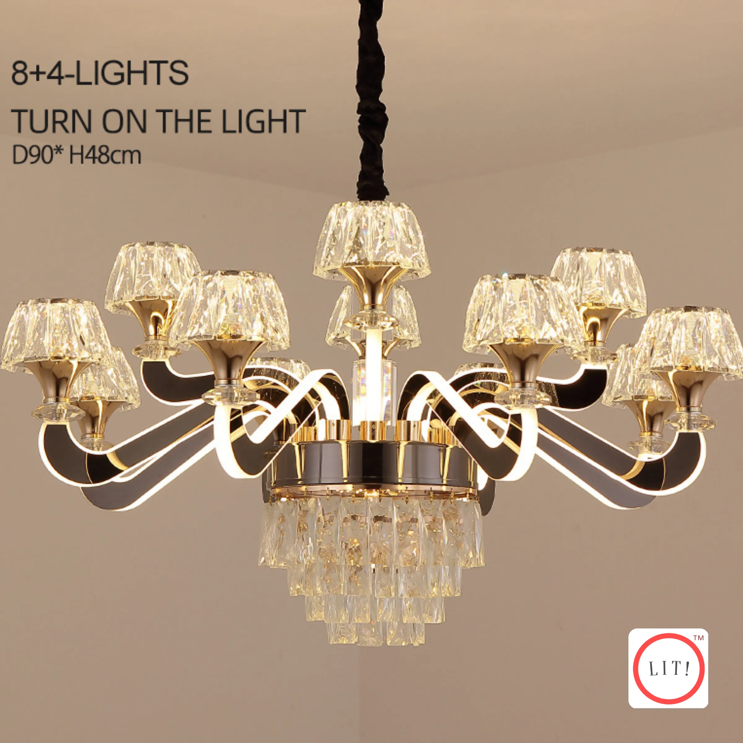 8 4 Heads Luxury Crystal Chandelier