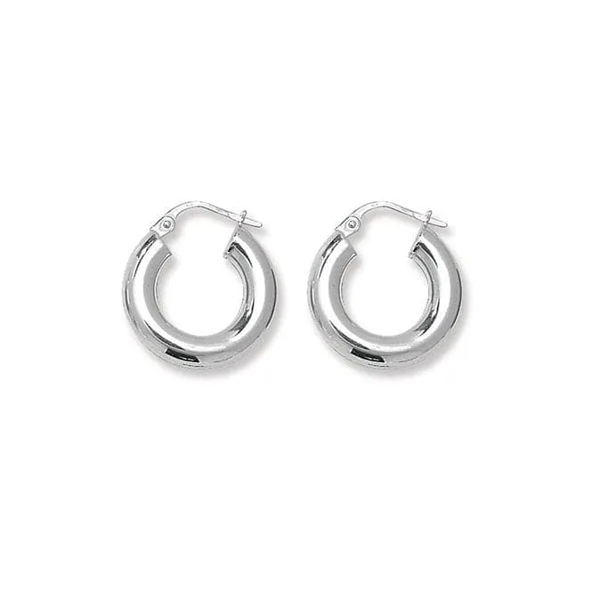 Acotis Silver Hoop Earrings Plain G5965
