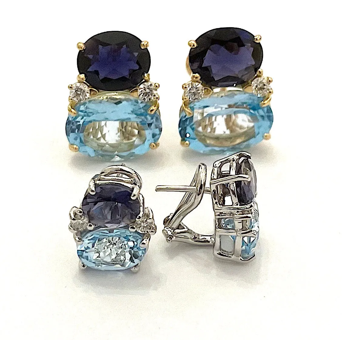 ADELE Large GUM DROP™ Earrings with Citrine and Smokey Topaz and Diamonds