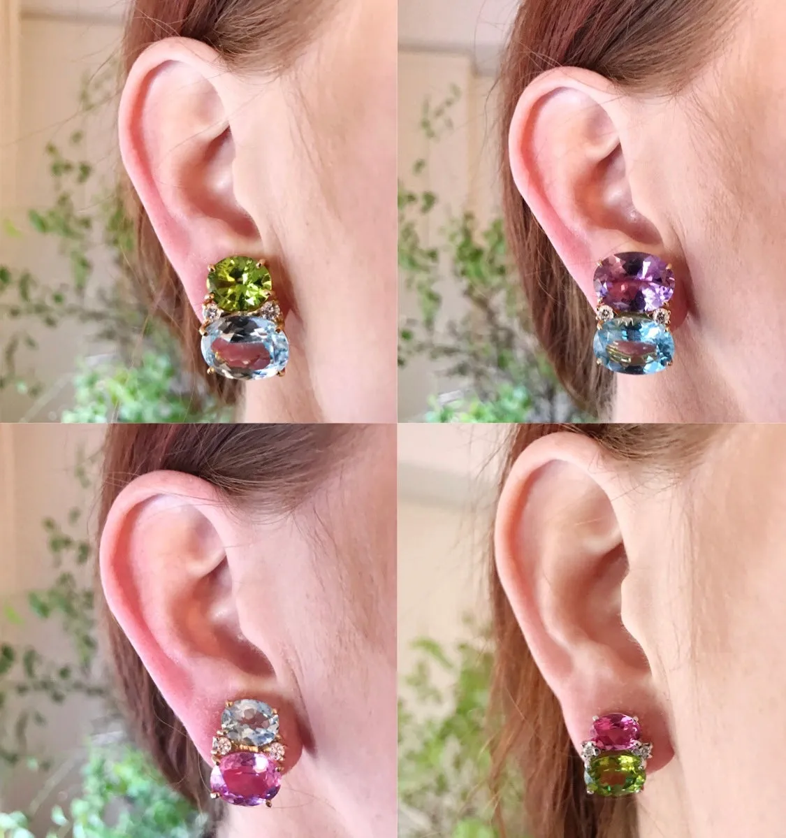 ADELE Large GUM DROP™ Earrings with Citrine and Smokey Topaz and Diamonds