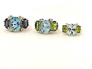 ADELE Large GUM DROP™ Earrings with Citrine and Smokey Topaz and Diamonds