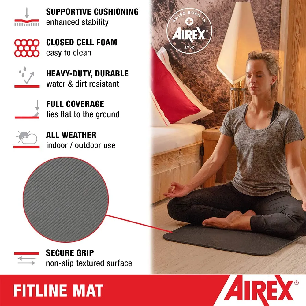 AIREX Fitline 140 Premium Exercise Mat - Home Workout Mat for Rehabilitation, Strength Training, Water Aerobics, Exercise, Fitness, Home Workouts 56" x 23", Pink, Without Hanging Grommets