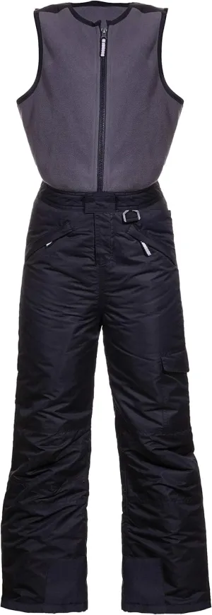 Arctic Quest Polar Fleece Water Resistant Insulated Unisex Boys and Girls Unisex Ski & Snow Bib Pants Overalls
