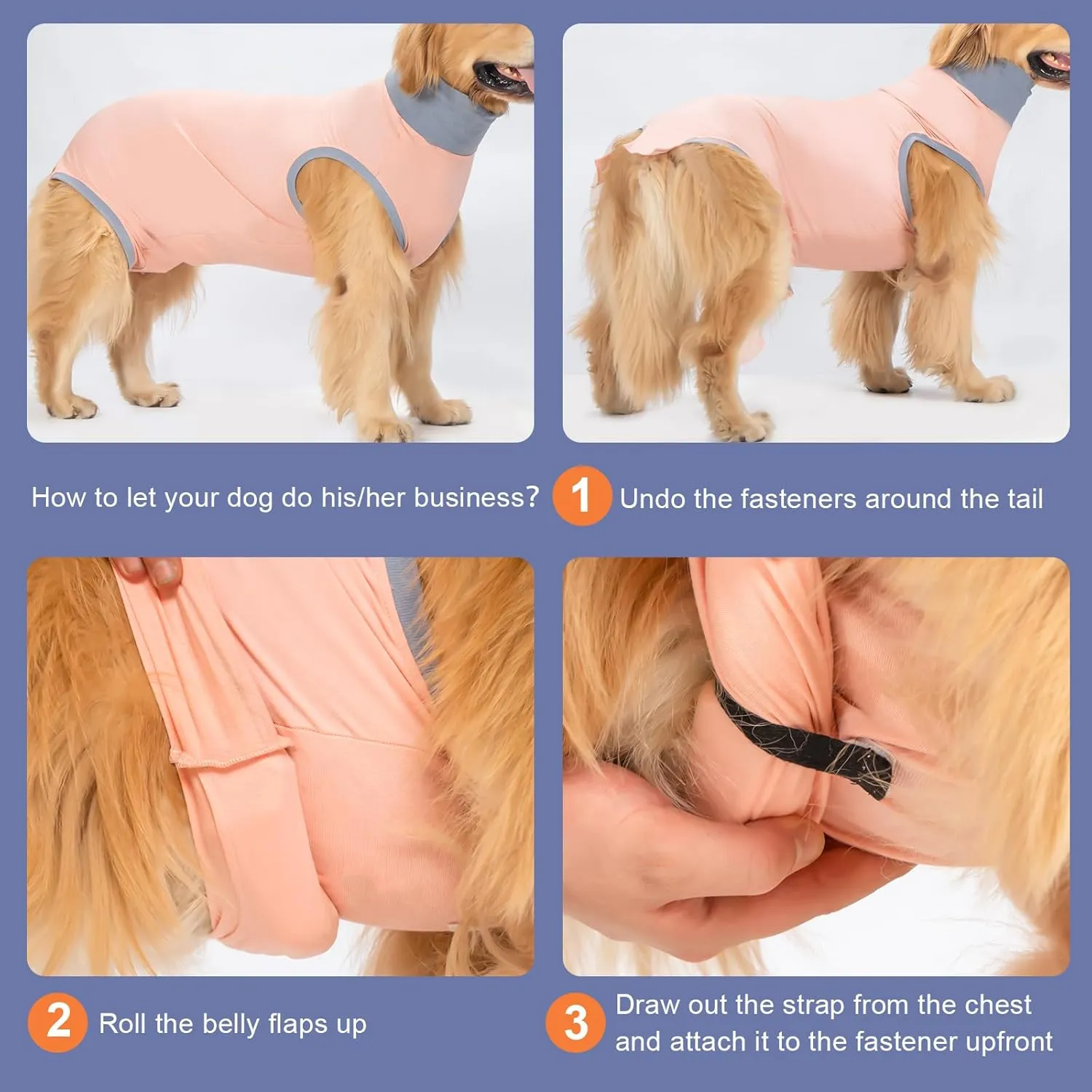 Avont Dog Surgery Recovery Suit, Post-Spay/Neuter Onesie for Female/Male Puppies, Breathable Bodysuit Surgical Shirt E-Collar & Cone Alternative, Anti-Licking Protection for Wounds -Pink (M)