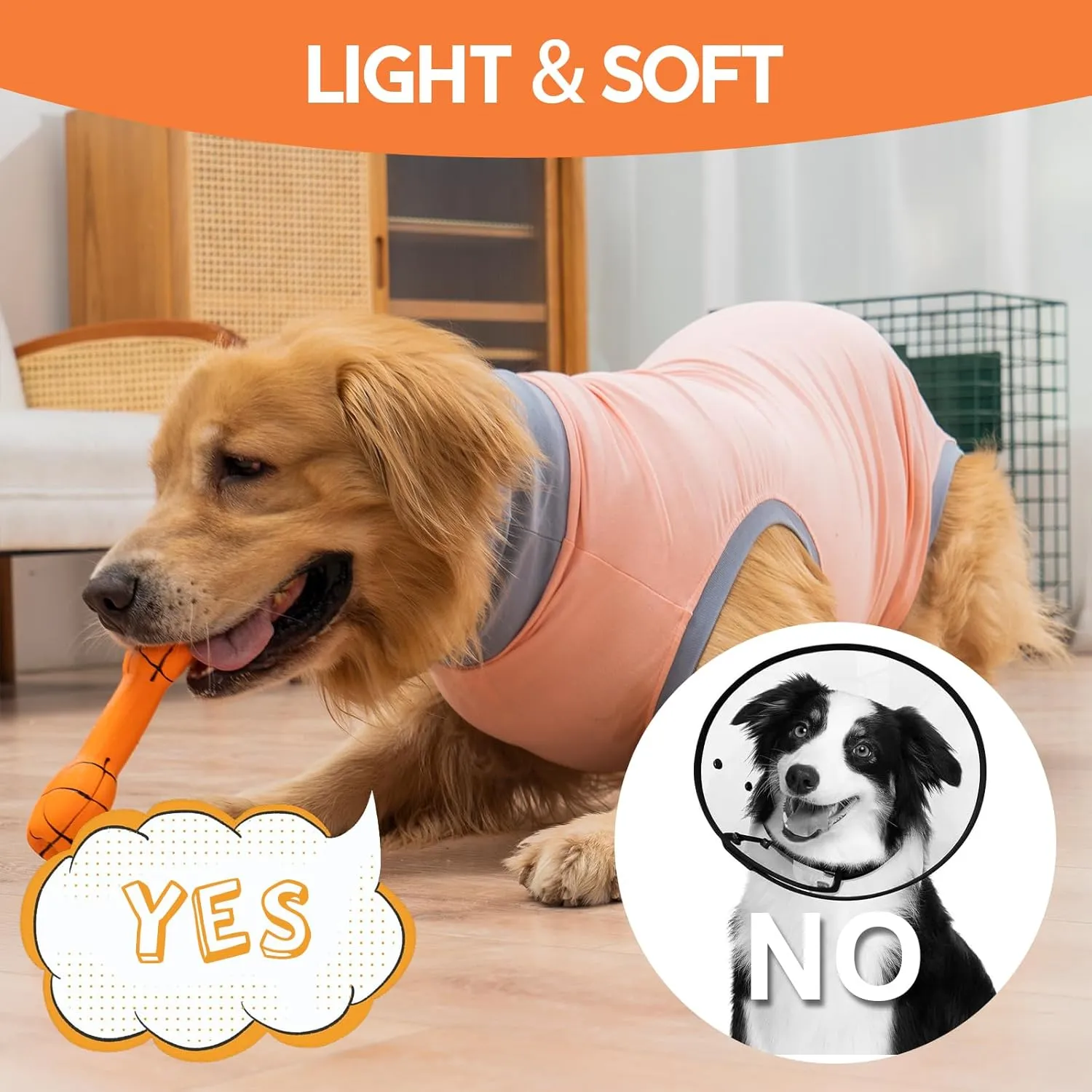 Avont Dog Surgery Recovery Suit, Post-Spay/Neuter Onesie for Female/Male Puppies, Breathable Bodysuit Surgical Shirt E-Collar & Cone Alternative, Anti-Licking Protection for Wounds -Pink (M)