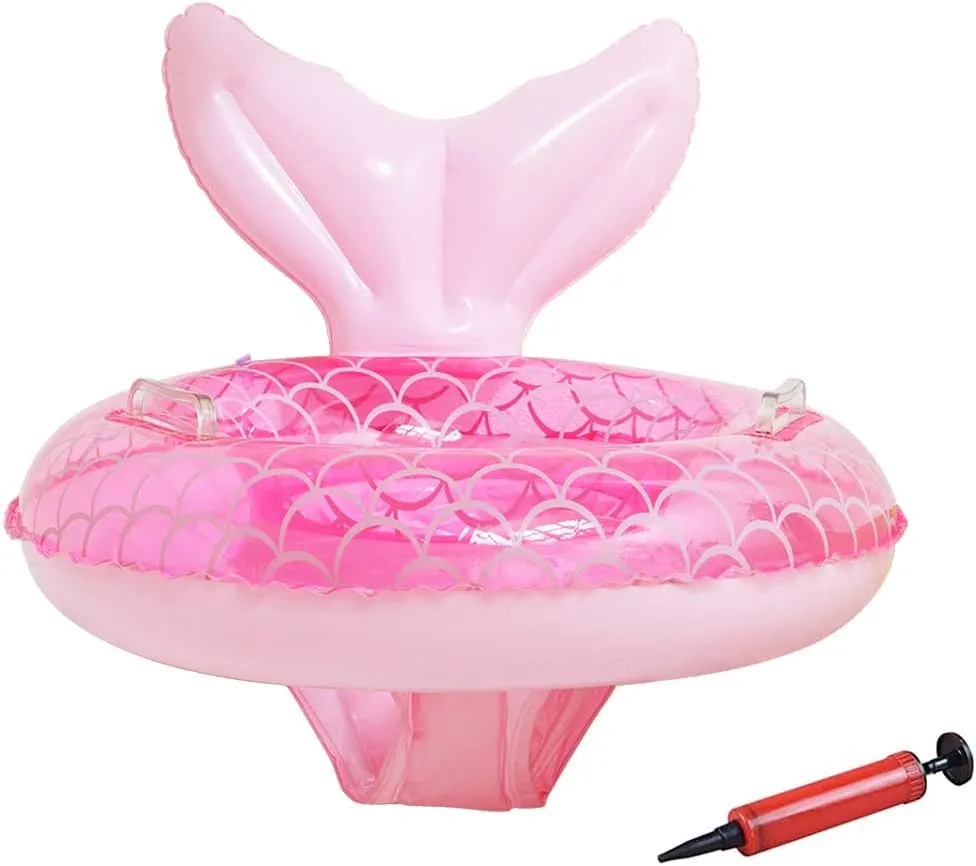 Baby Swimming Float,Inflatable Baby Swim Ring with Seat for Infant/Toddler 6-36 Months,Children Waist Float Ring(Blue/Pink)