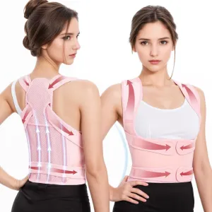 Back Posture Corrector for Women - Adjustable Straightener Back Brace Posture Corrector Under Clothes (Pink, Medium)