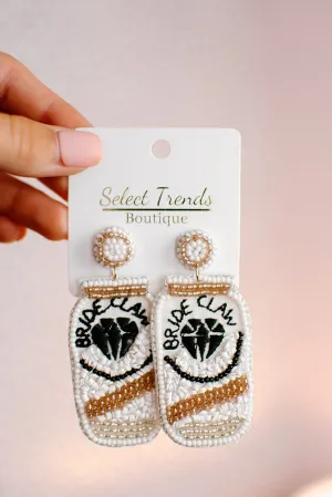Beaded "Bride Claw" Earrings