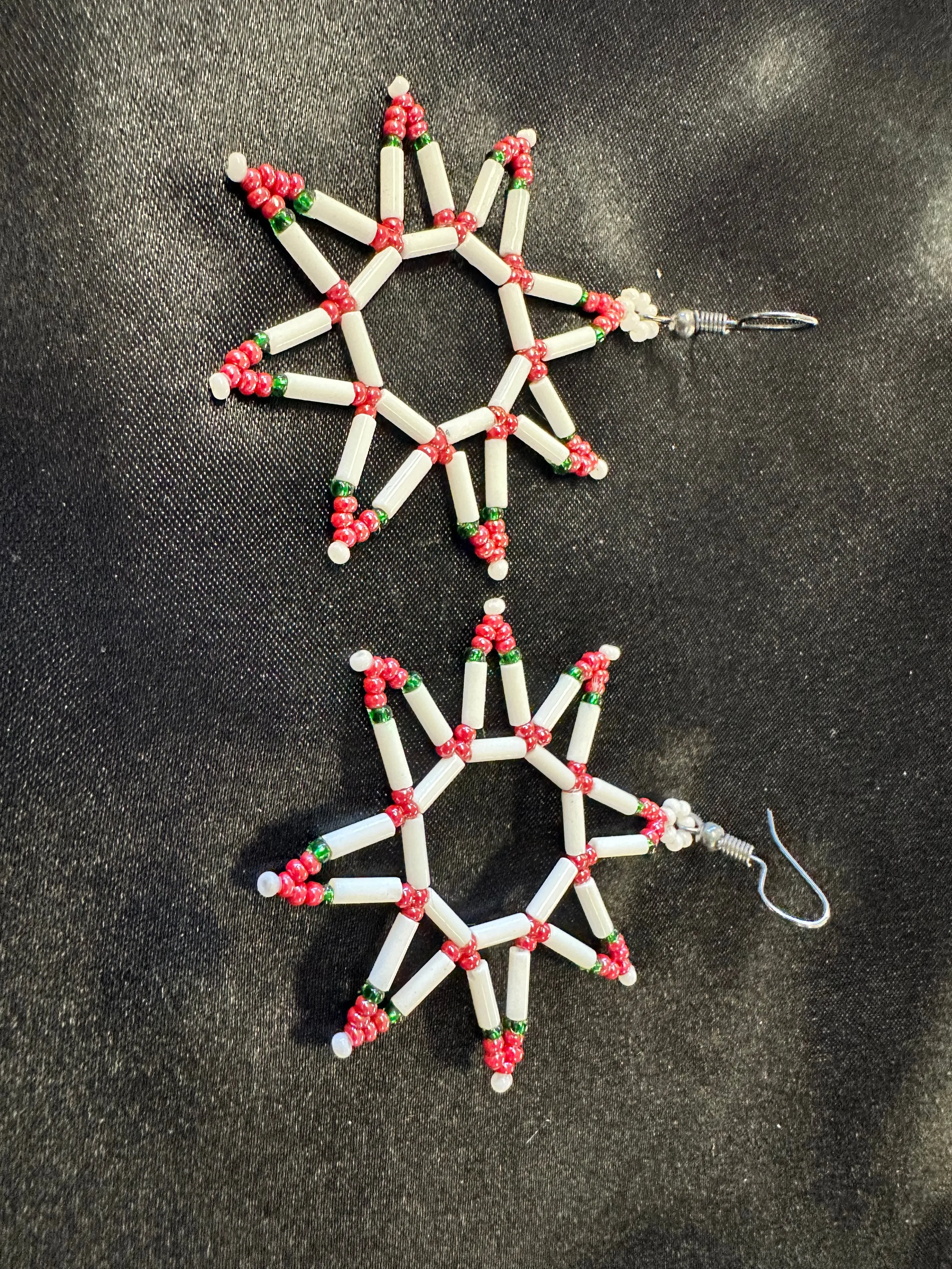 Beaded Star Burst Dangle Earrings