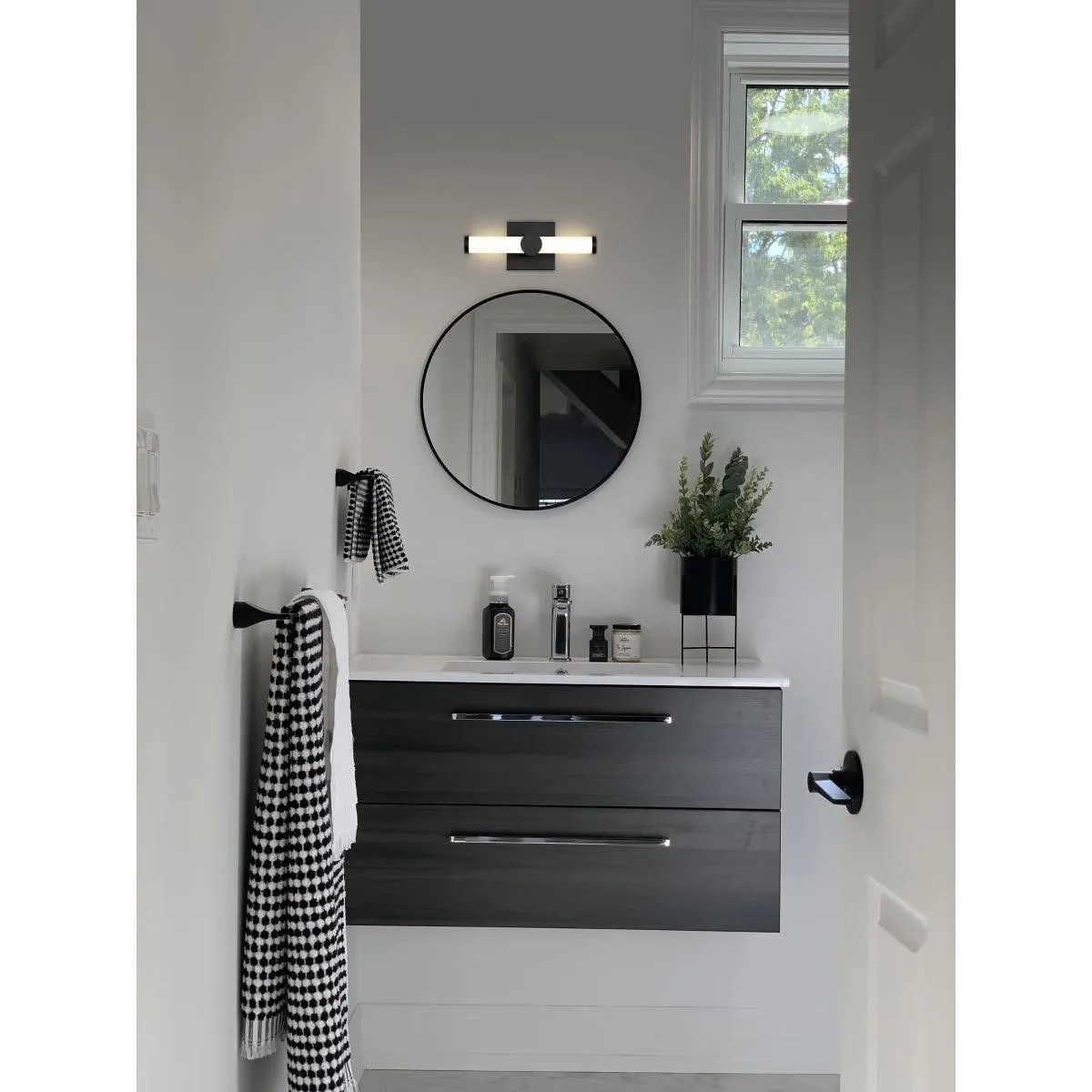 Bowman 12" LED Bathroom Vanity Light, Matte Black Finish
