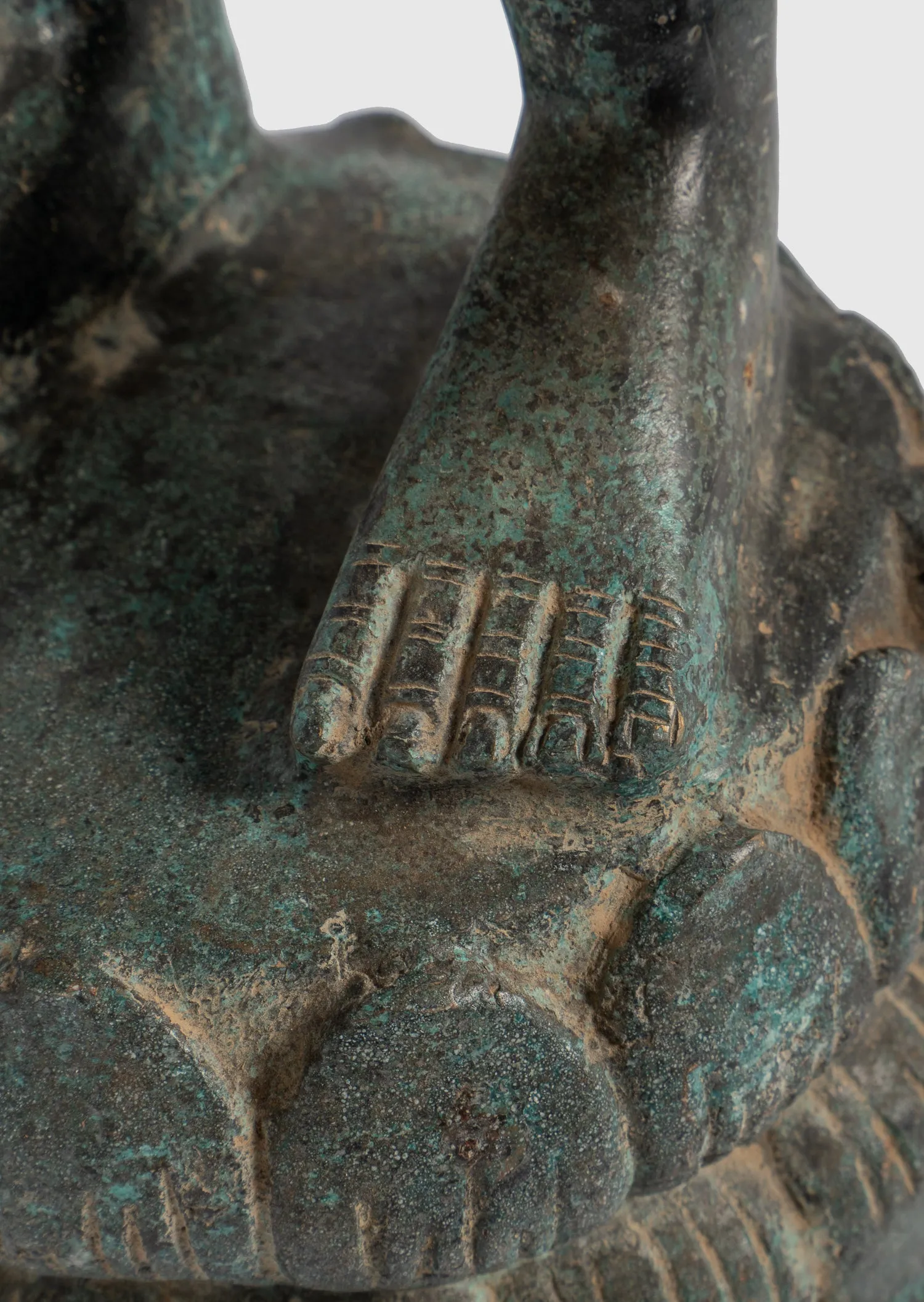 Buddha Statue - Large Antique Thai Style Buddha Statue in Dharmachakra Teaching Mudra - 84cm/34"