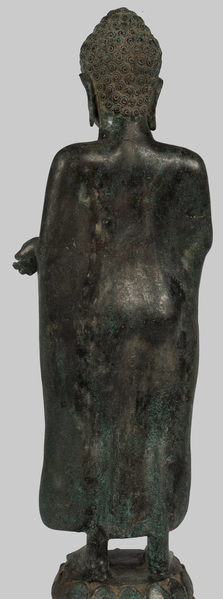 Buddha Statue - Large Antique Thai Style Buddha Statue in Dharmachakra Teaching Mudra - 84cm/34"