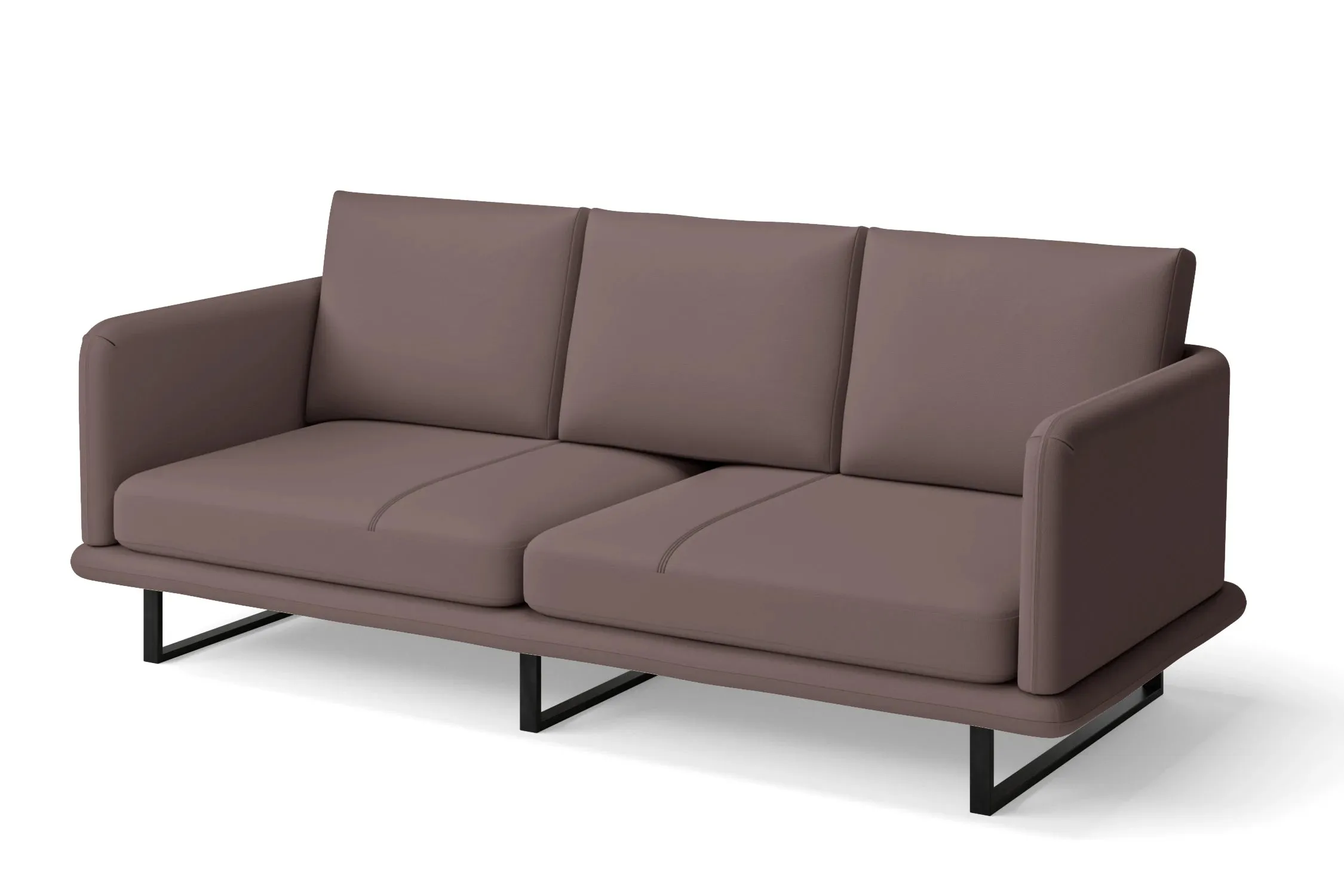 Calabria 3 Seater Sofa Rose Taupe Leather