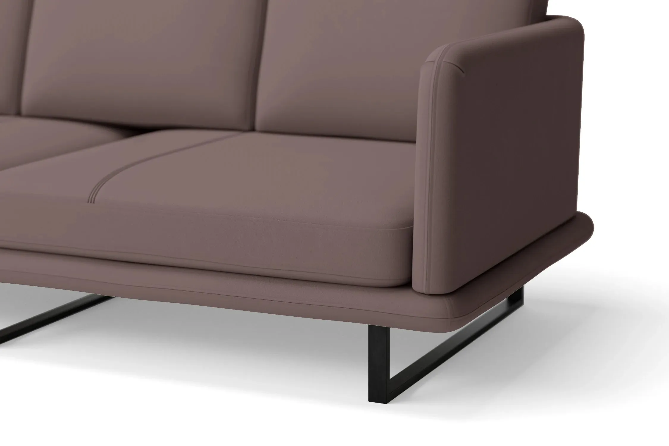 Calabria 3 Seater Sofa Rose Taupe Leather