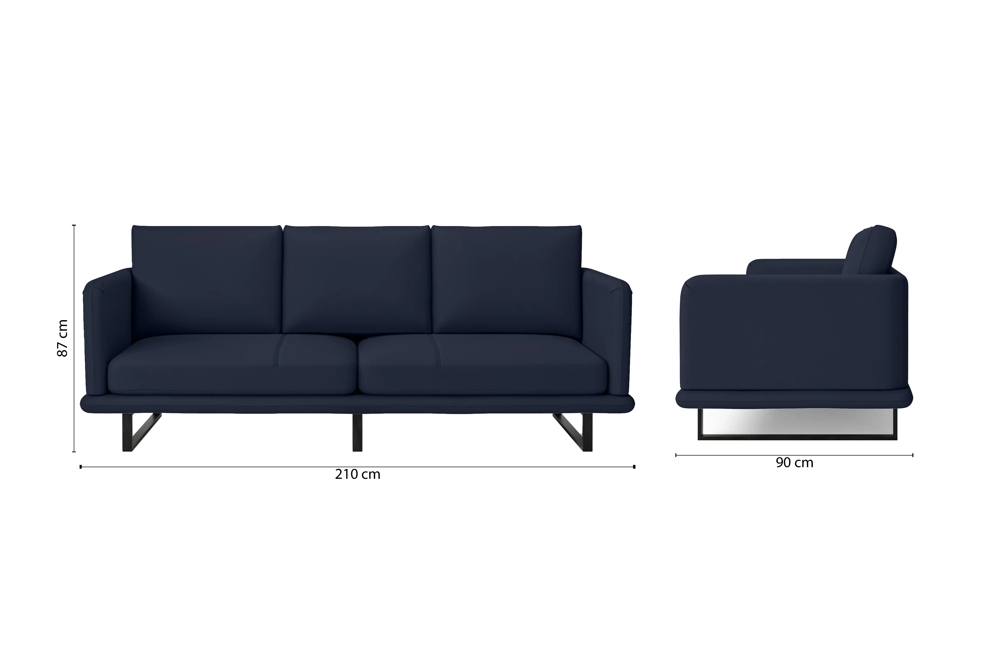 Calabria 3 Seater Sofa Spruce Leather