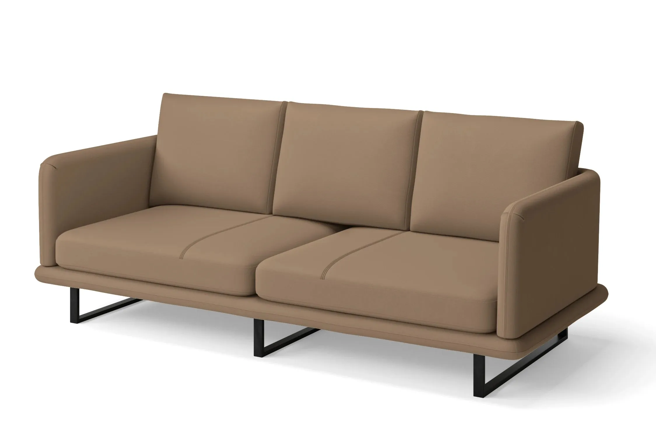Calabria 3 Seater Sofa Stone Leather