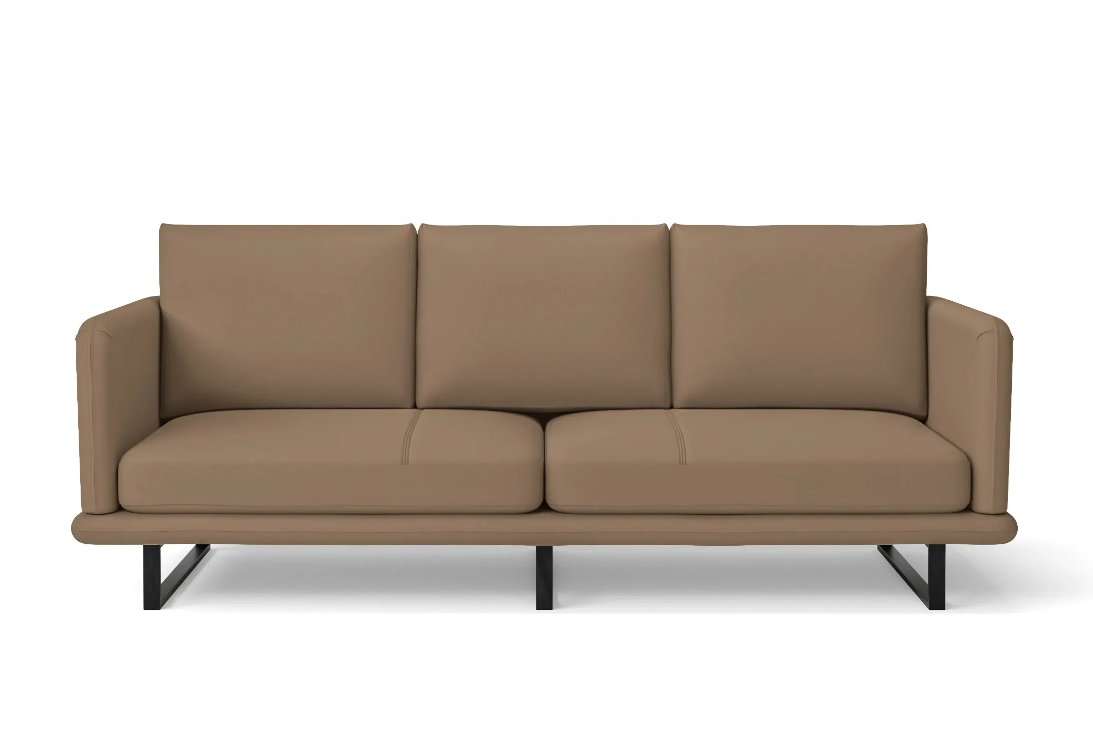 Calabria 3 Seater Sofa Stone Leather