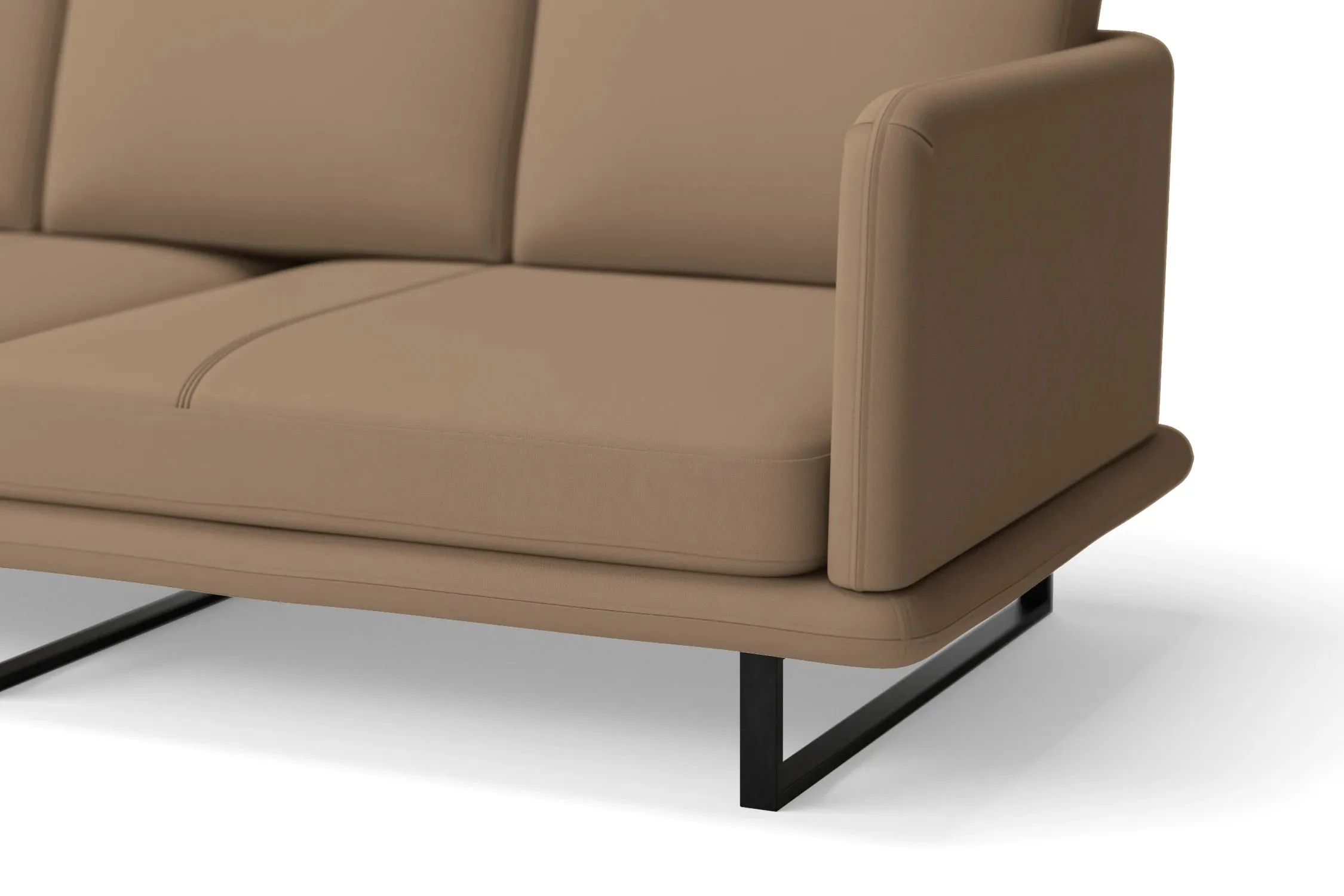 Calabria 3 Seater Sofa Stone Leather