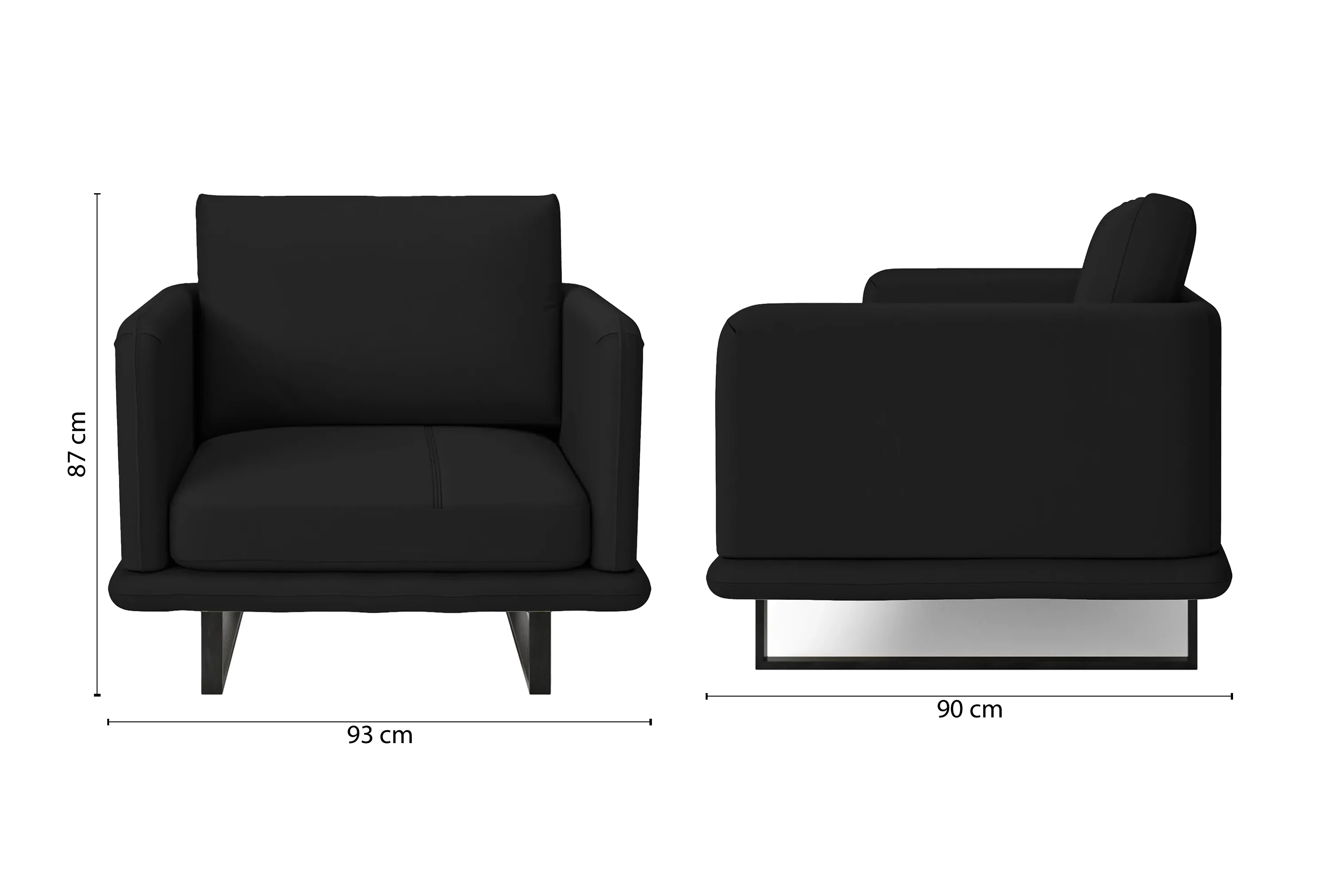 Calabria Armchair Black Leather