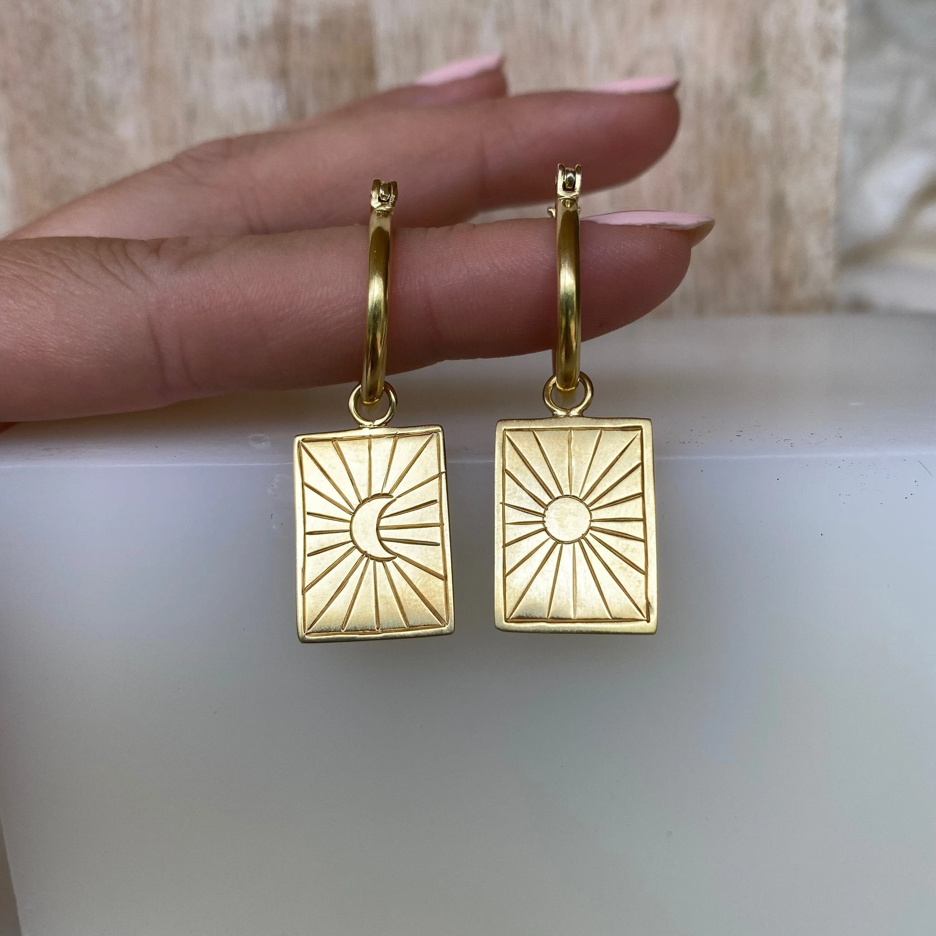 Calling of the Universe Gold Hoop Earrings