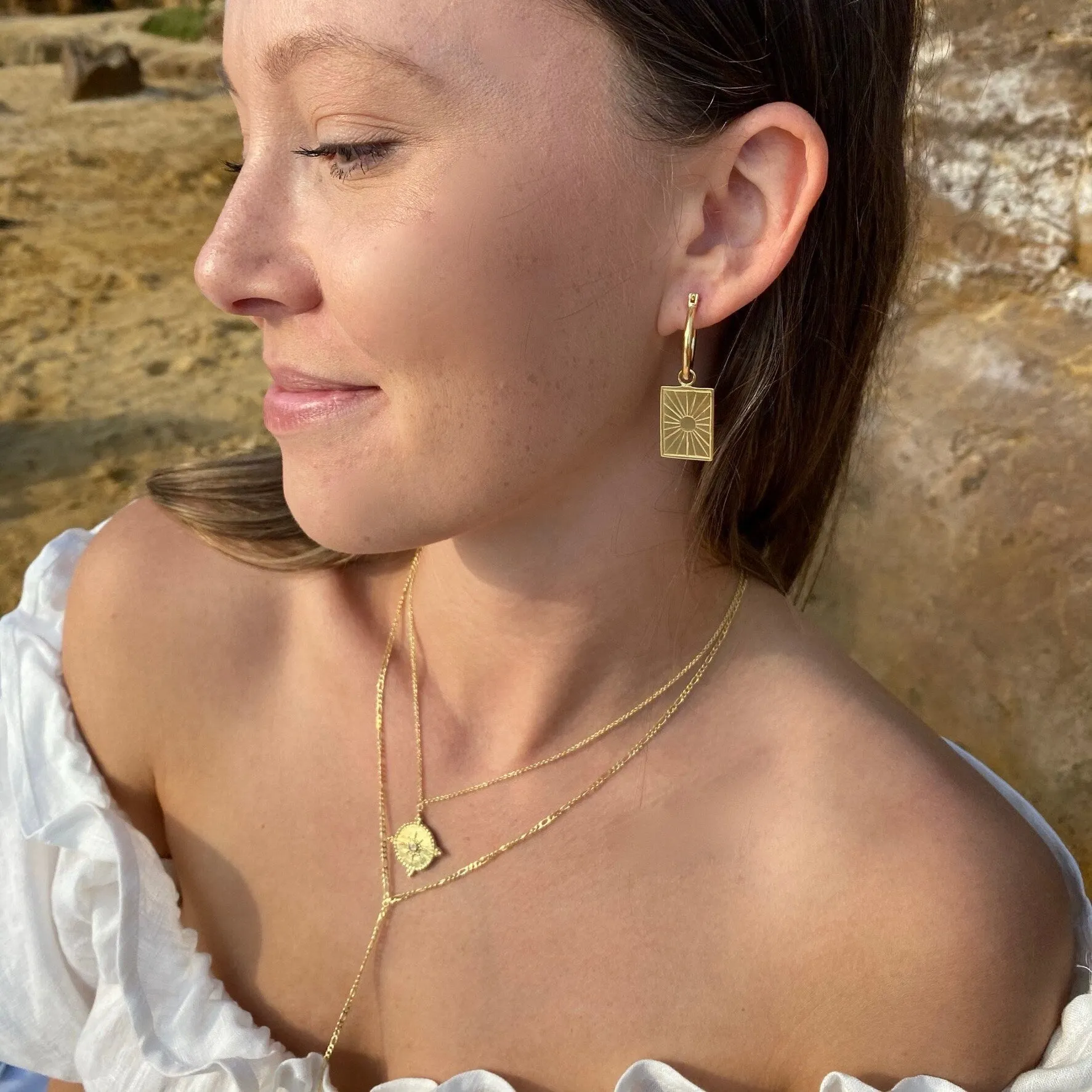 Calling of the Universe Gold Hoop Earrings