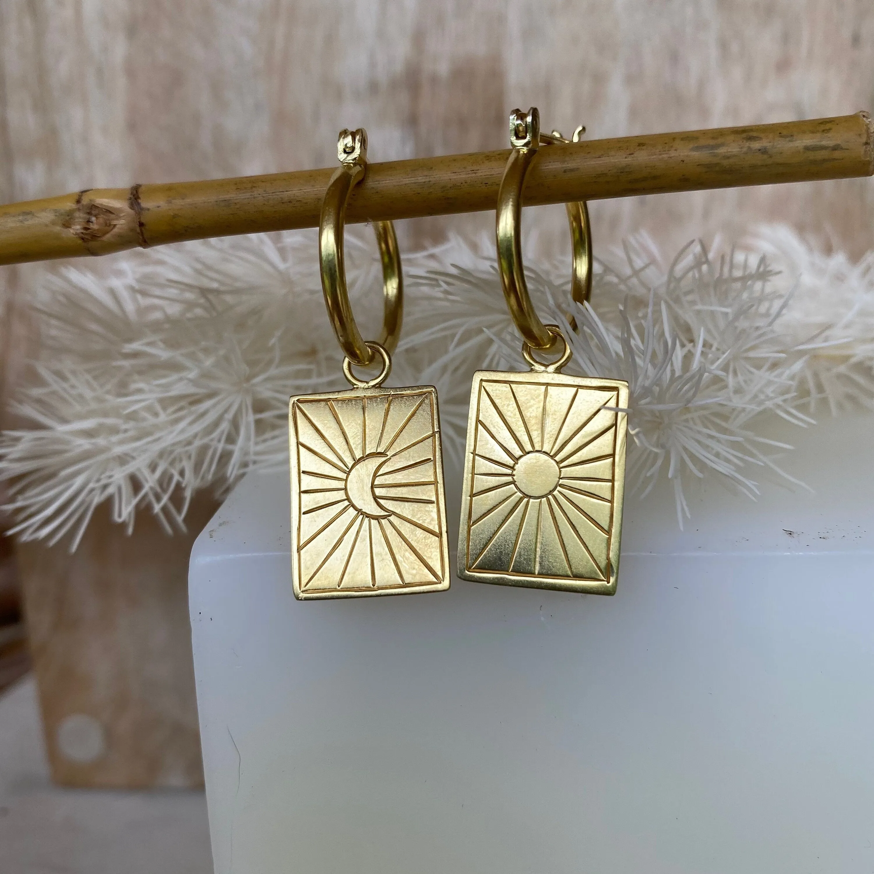 Calling of the Universe Gold Hoop Earrings