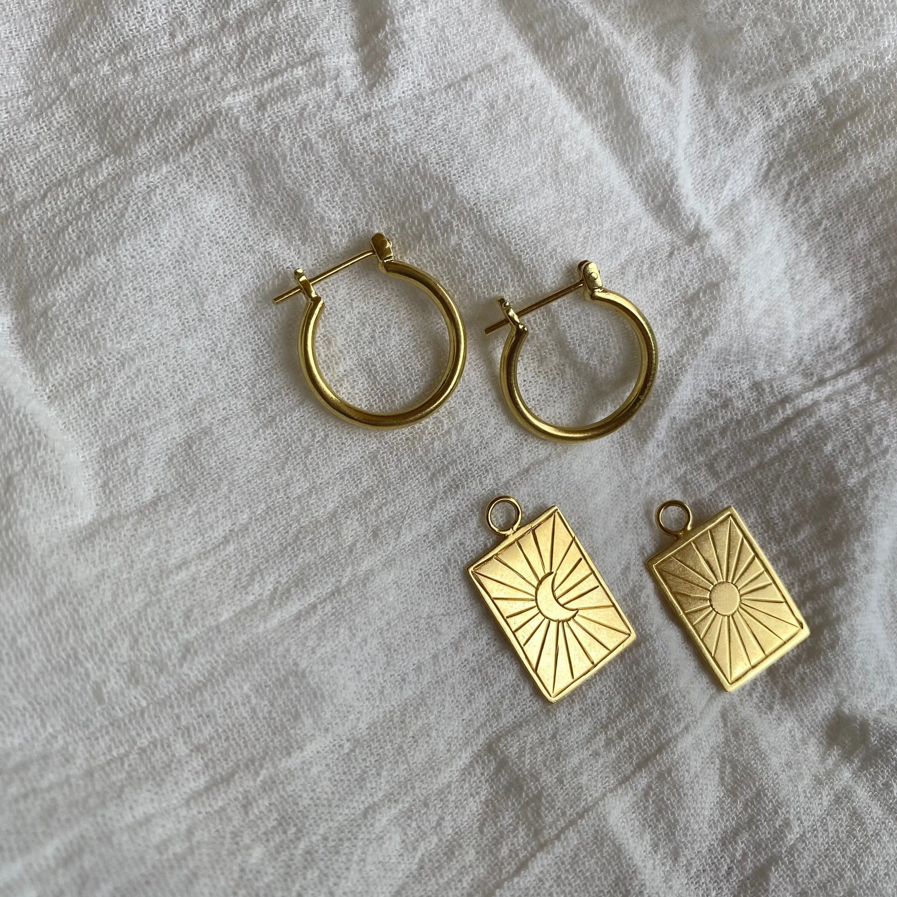 Calling of the Universe Gold Hoop Earrings