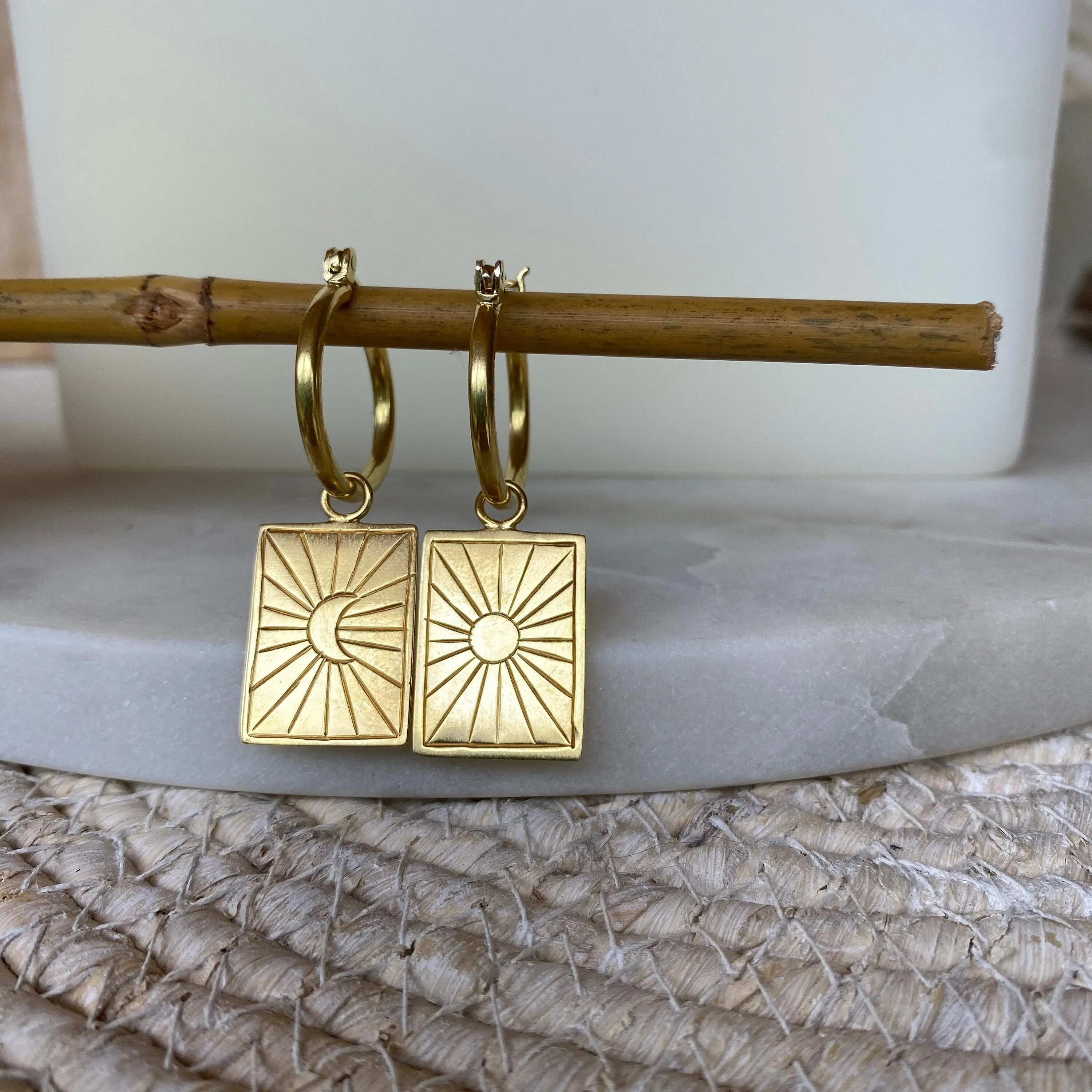 Calling of the Universe Gold Hoop Earrings