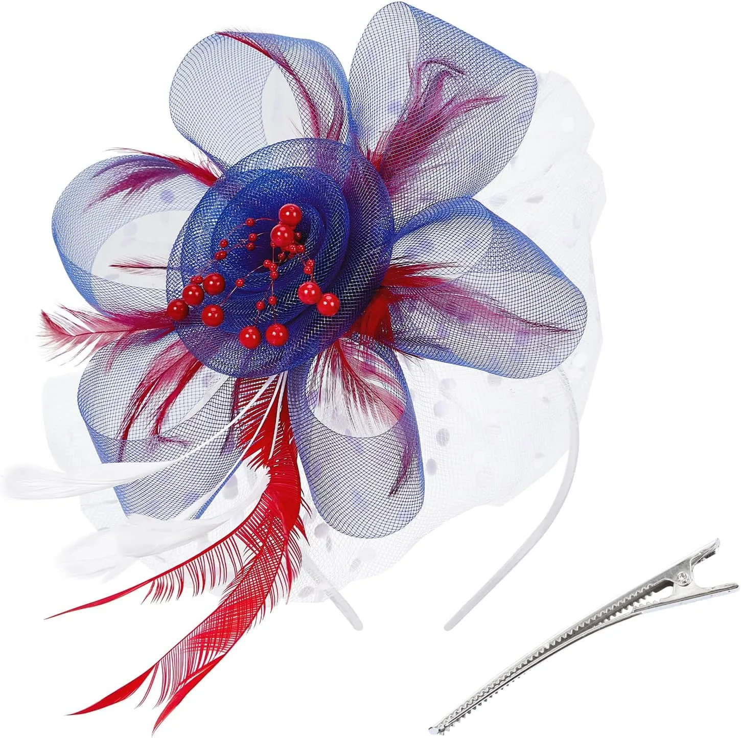 Century Star Kentucky hat Derbys Fascinator for Women Tea Party Hats Flower Mesh Ribbons Feathers Flapper Headband Hair Clips