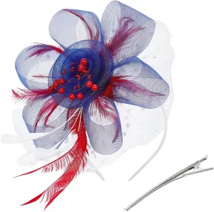 Century Star Kentucky hat Derbys Fascinator for Women Tea Party Hats Flower Mesh Ribbons Feathers Flapper Headband Hair Clips