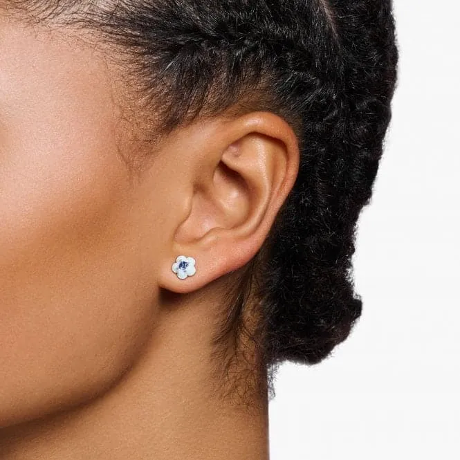 Charming Flower With Blue Stone Ear Studs H2269-496-1