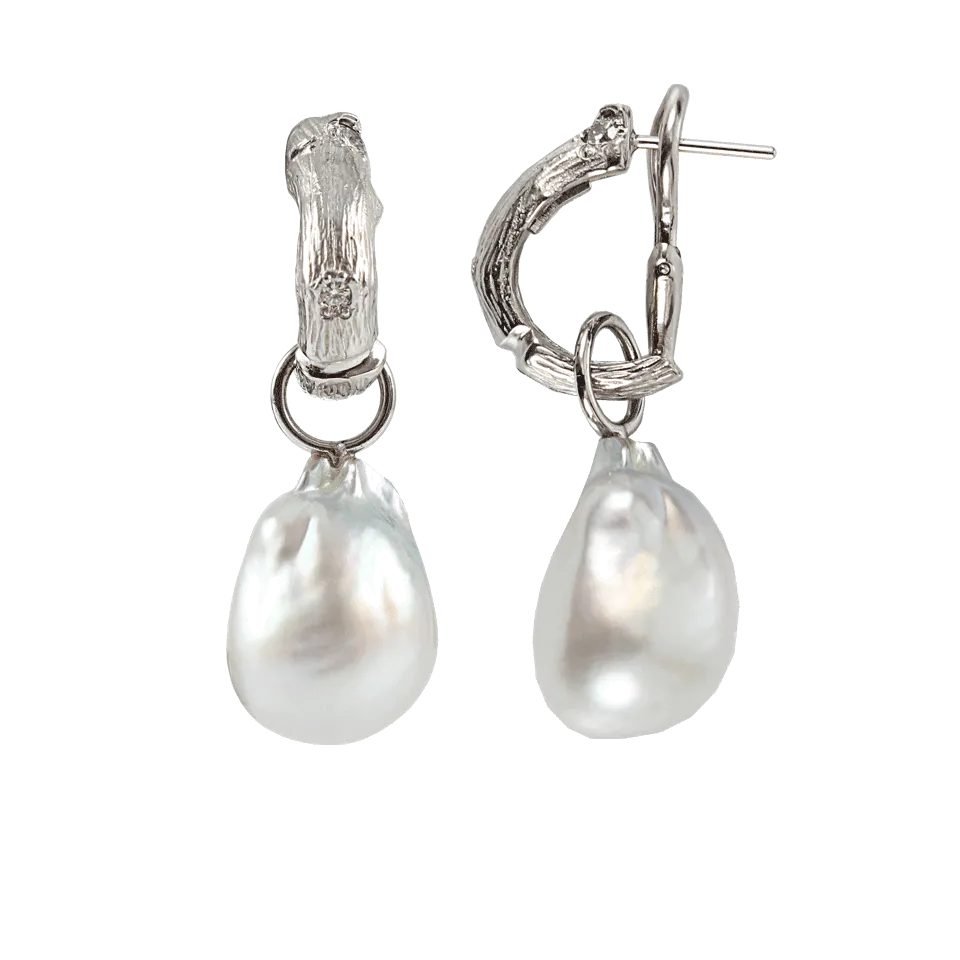 Diamond Twig Huggie Earrings
