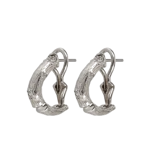 Diamond Twig Huggie Earrings