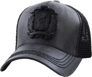 Dominican Republic Gold Badge Wolf Rooster Tuna Trucker Cap Adjustable Snapback Hat