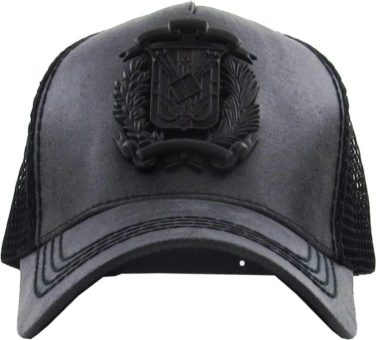 Dominican Republic Gold Badge Wolf Rooster Tuna Trucker Cap Adjustable Snapback Hat