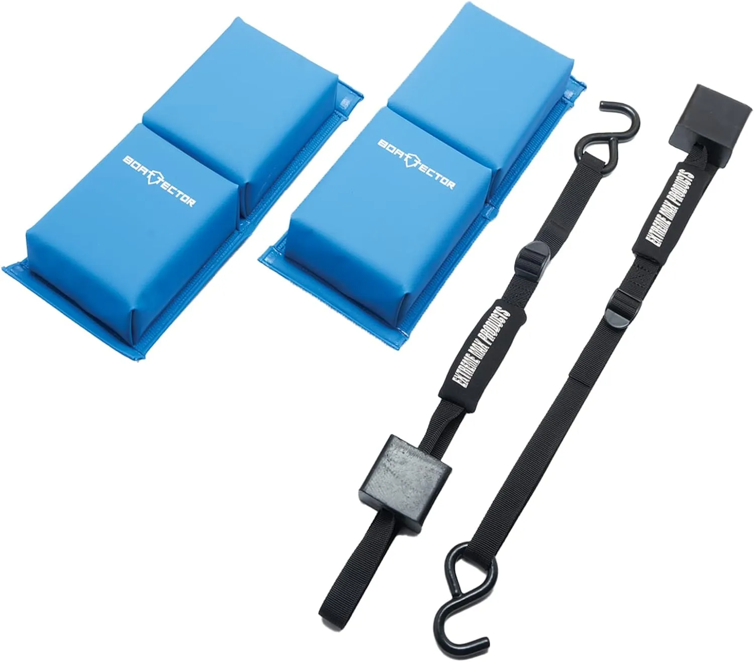 Extreme Max 3006.8581 BoatTector PWC Contour Fender with Hook & Strap Set with Adjustable Straps for Easy Secure Installation - 2-Pack, Blue