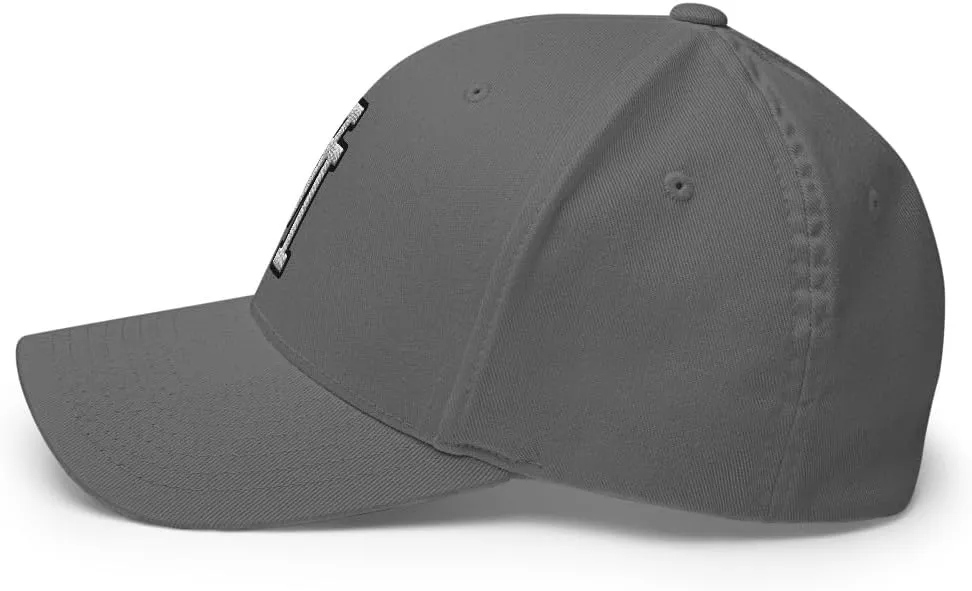 FX Upside Down LA Fitted Hat Embroidered Curved Bill Mid Crown Closed-Back Structured Los Angeles Twill Cap