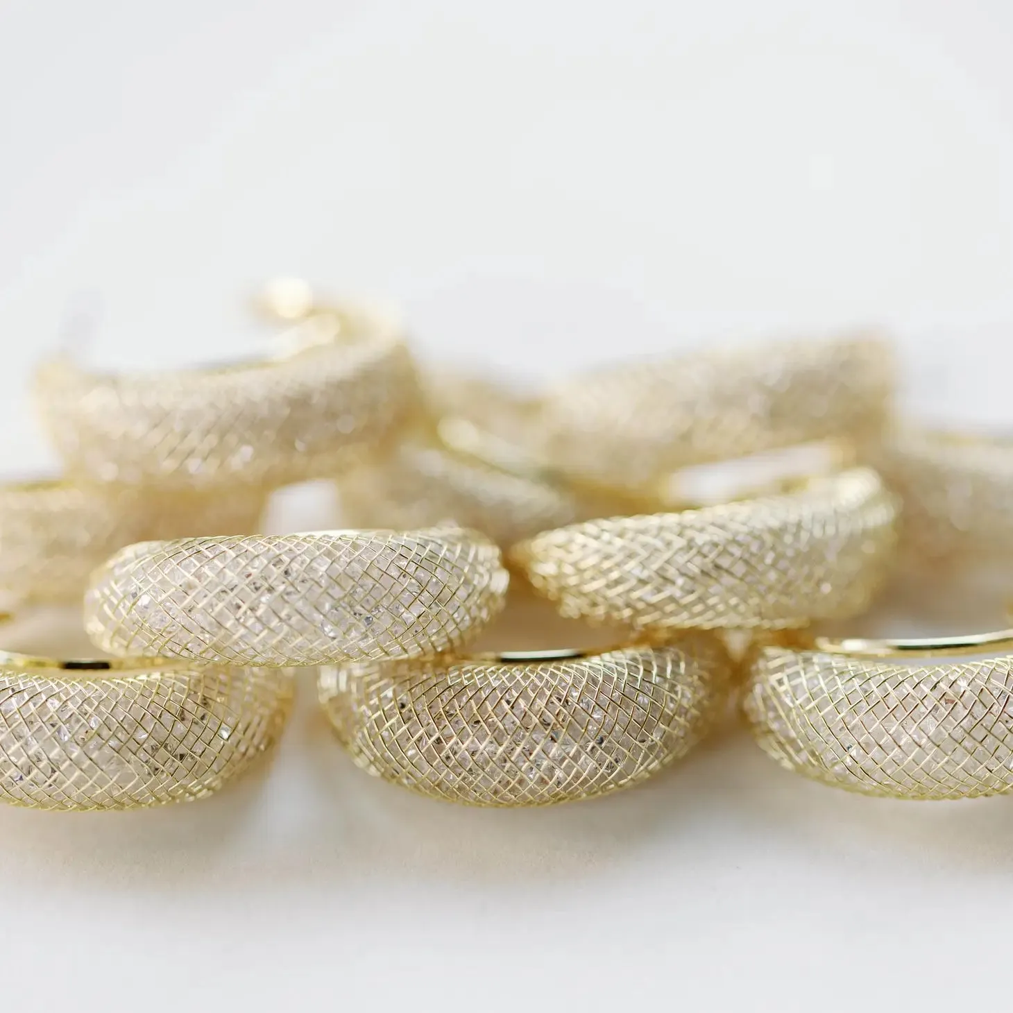 Gold Mesh Hoop Earrings