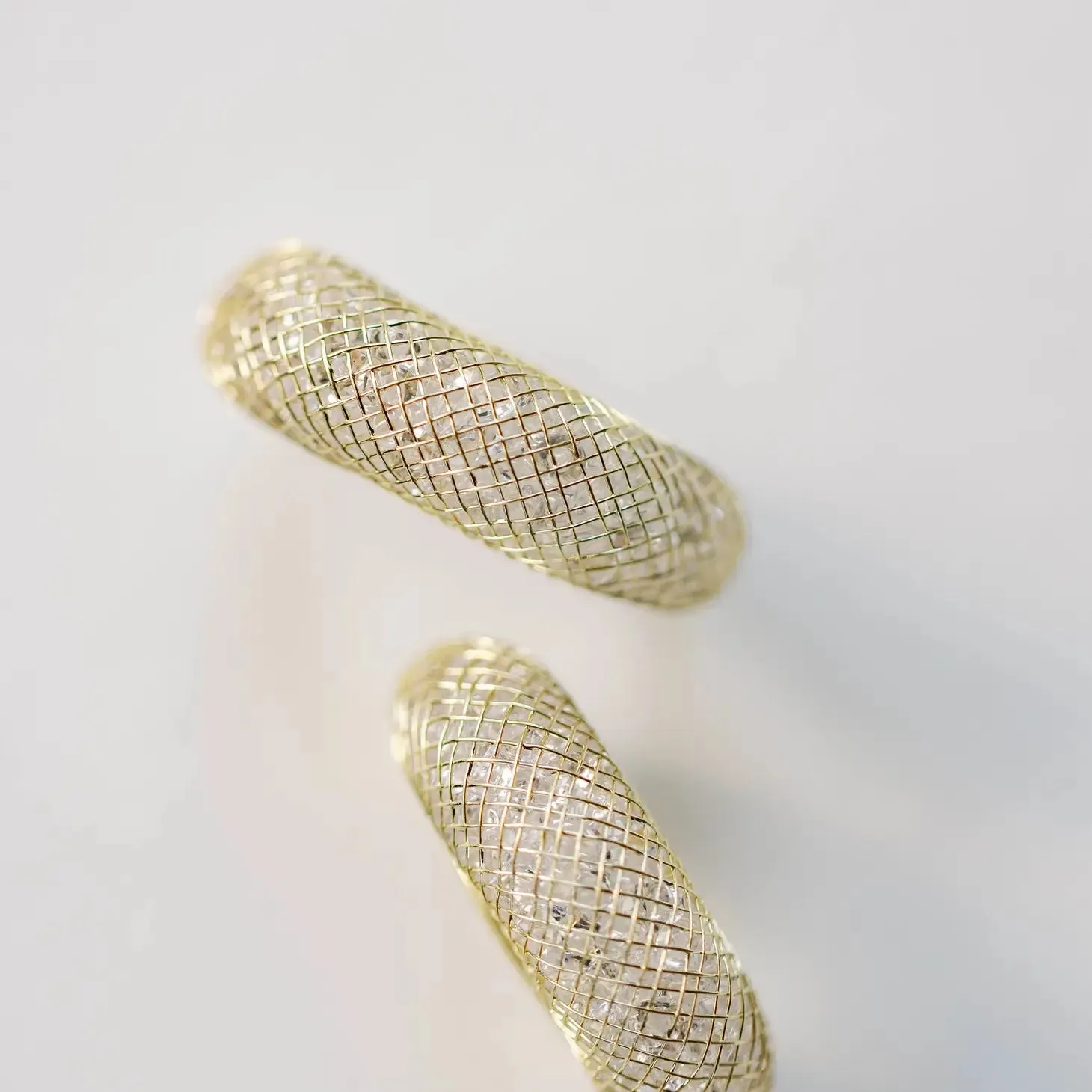 Gold Mesh Hoop Earrings