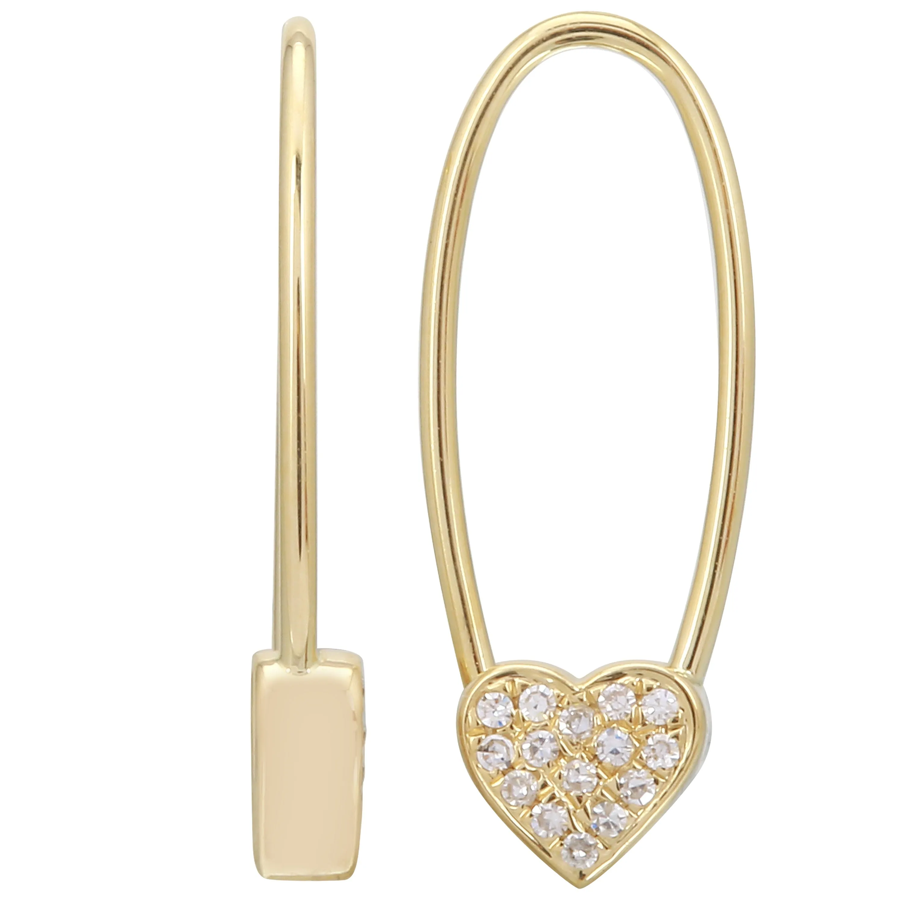 Heart Threader Drop Earrings